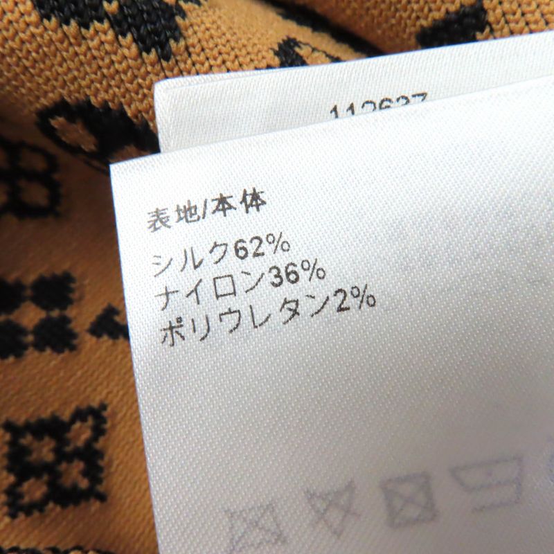 Louis Vuitton 2024 1abykg Silk Monogram Jacquard Knit Dress Black Brown XS Made