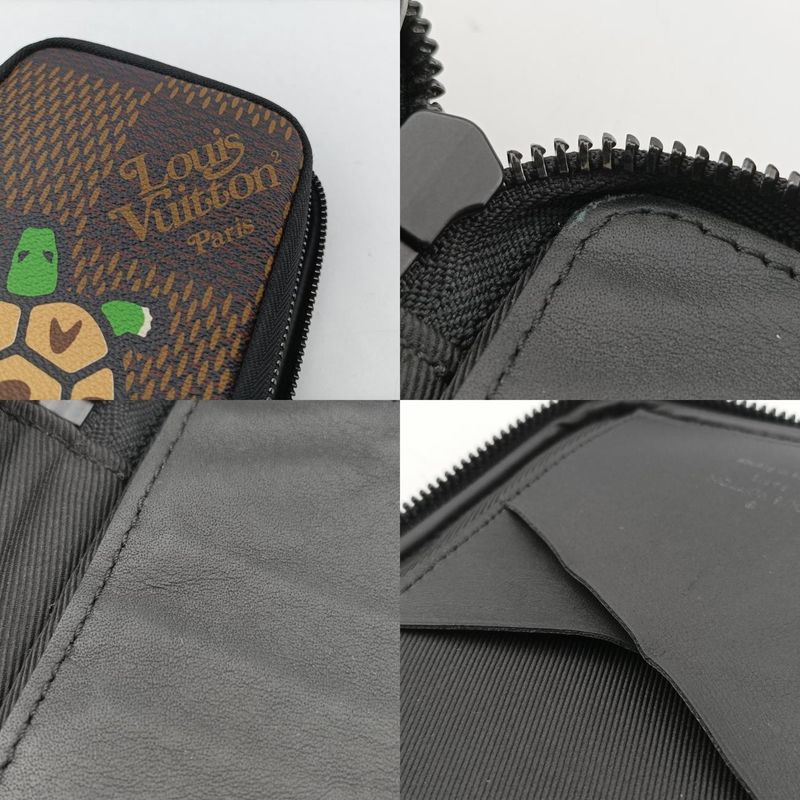 Louis Vuitton Nigo Collaboration Double Phone Pouch Ebène Damier Giant N40377 IC