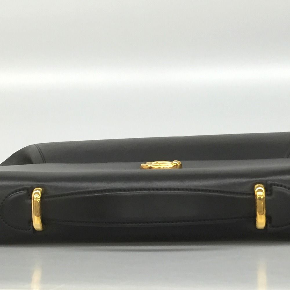 Cartier Panthère Brief Case Bag Leather Gold Hardware Black