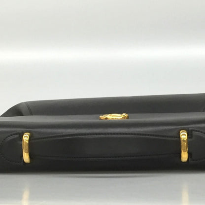 Cartier Panthère Brief Case Bag Leather Gold Hardware Black