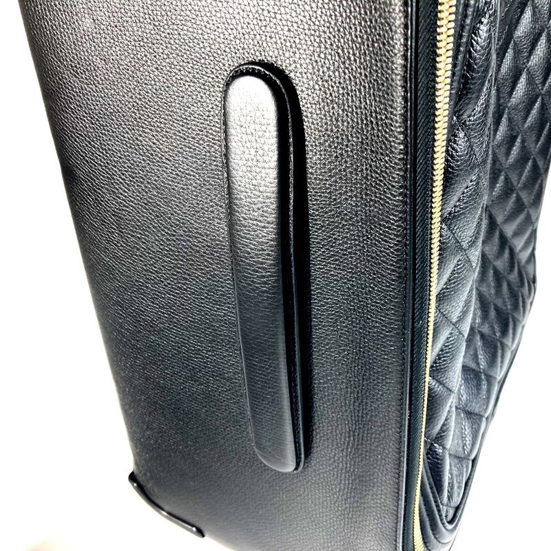 Chanel Carry Bag CC Logo Coco Mark Caviar Skin Black