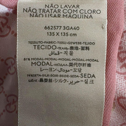 Gucci Stole (shawl) - Light Pink And Pink And Multi GG Pattern/horsebit Silk