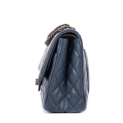 Chanel255 Double Flap Cobalt Calfskin Leather A