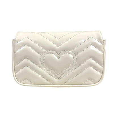 Gucci GG Marmont Shoulder Bag Leather 476433 White Ladies Gucci  Gucci