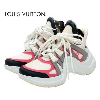Louis Vuitton Arclight Line Sneakers Shoes Fabric Leather White Unused LV Logo