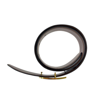 Gucci G Buckle 60cm (2362in)/24" Black Gold Hardware Leather 036 194 0956 Belt