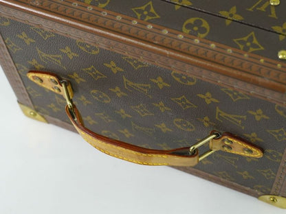 Authentic Louis Vuitton LV Bois Flacon Monogram Makeup Box Vanity Case Brown