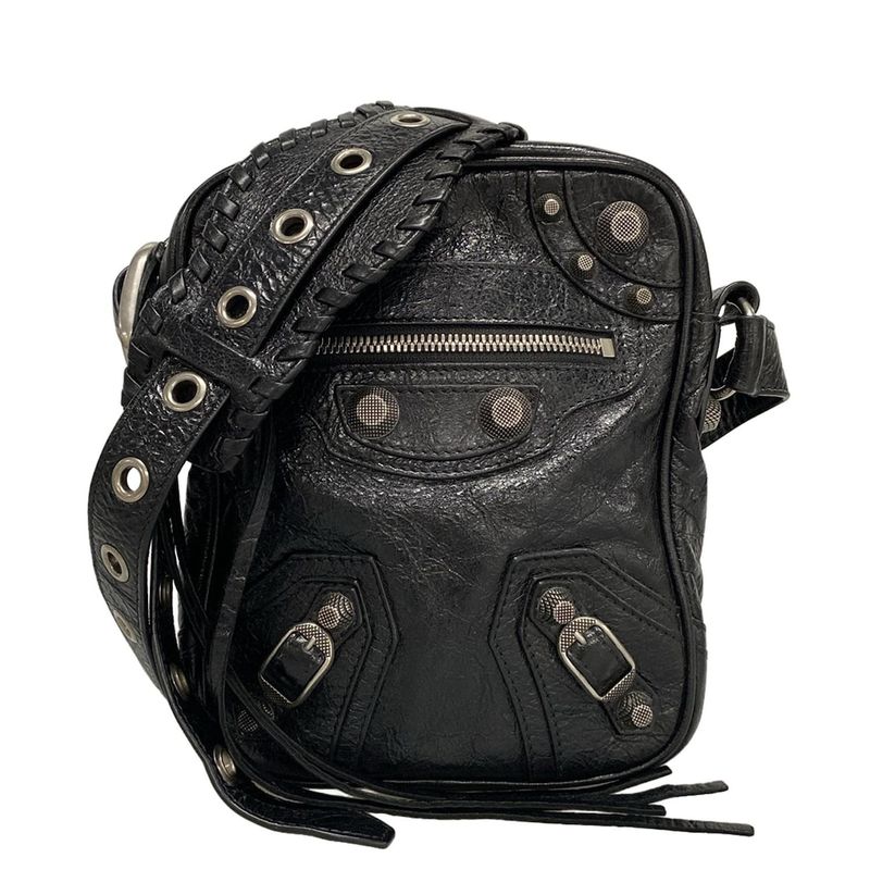 Balenciaga Shoulder Bag Le Cagor Crossbody Bag 719065 Black Lambskin