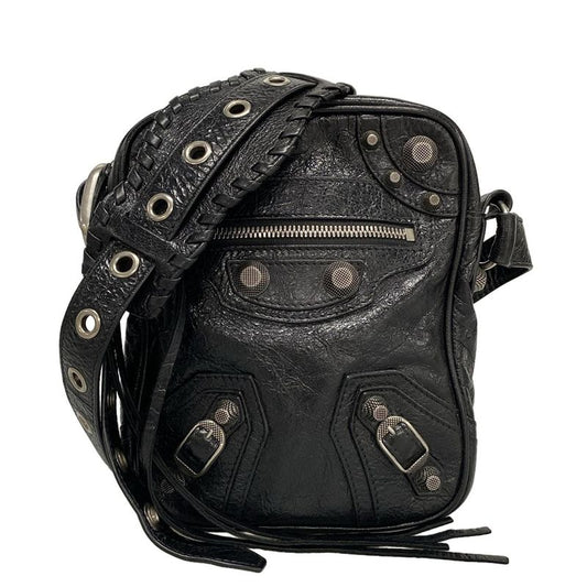 Balenciaga Shoulder Bag Le Cagor Crossbody Bag 719065 Black Lambskin