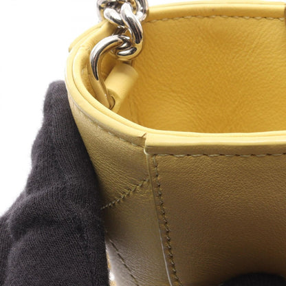 Chanel Shoulder Bag Quilted Bucket Yellow Leather 2-Way — view 9