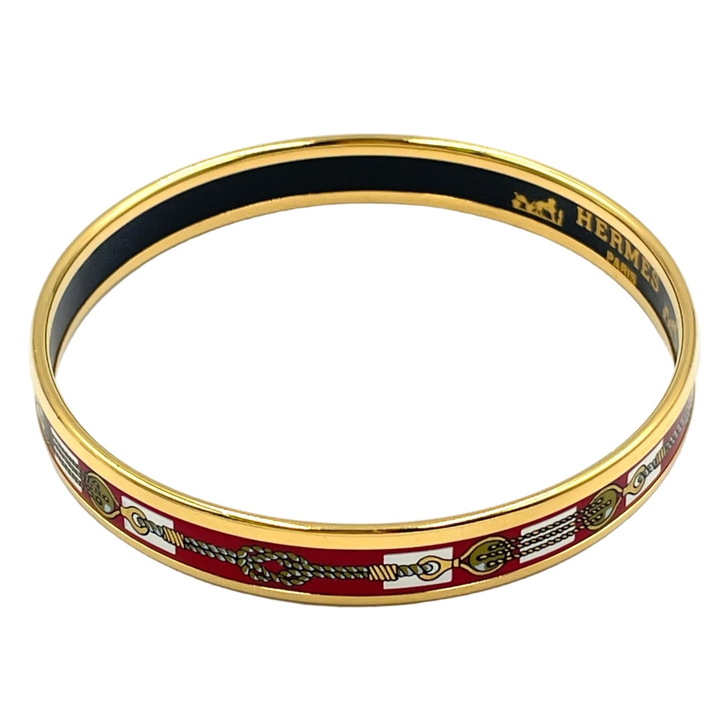 Hermes Enamel Gold Multicolor Bracelet Bangle — view 2
