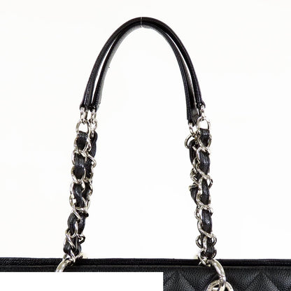 Chanel Grand Shopping Tote Bag GST Black Silver Caviar Leather — view 4