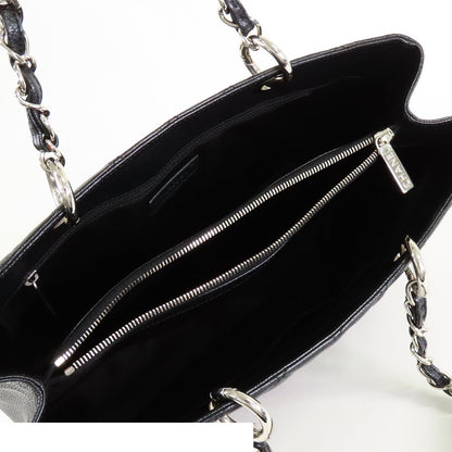 Chanel Grand Shopping Tote Bag GST Black Silver Caviar Leather — view 5