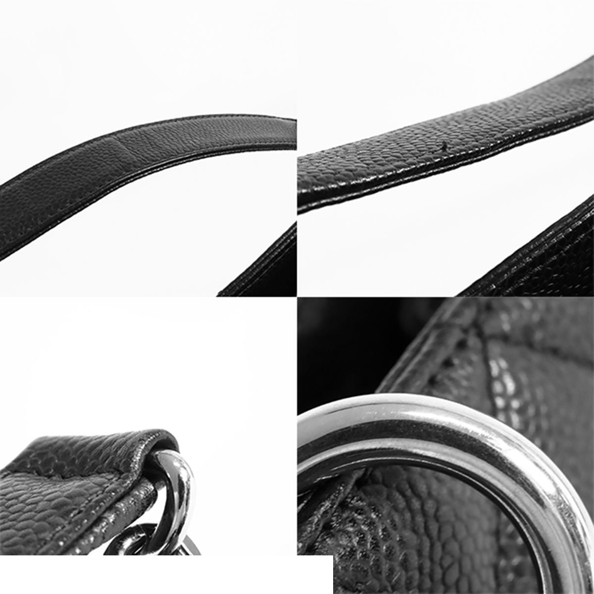Chanel Grand Shopping Tote Bag GST Black Silver Caviar Leather — view 7