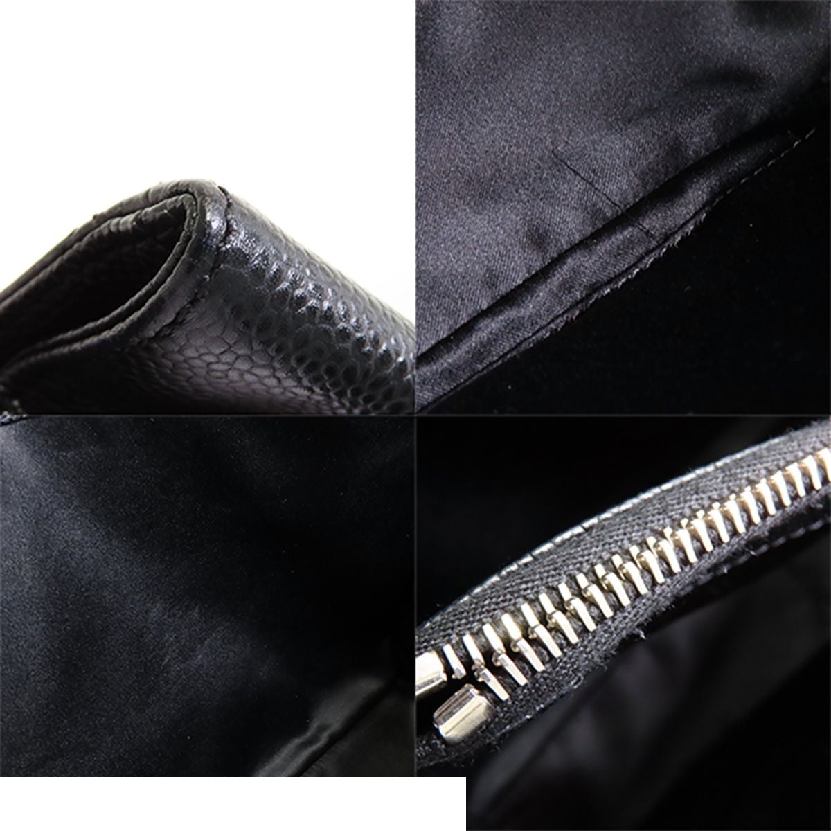 Chanel Grand Shopping Tote Bag GST Black Silver Caviar Leather — view 8