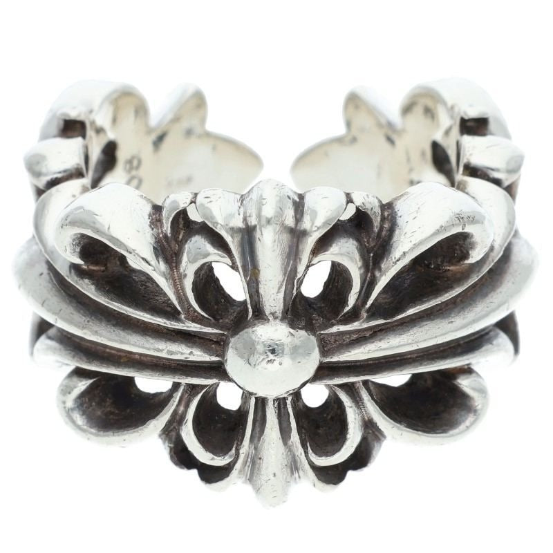 Chrome Hearts Dbl Flrl Crs Double Floral Cross Silver Ring