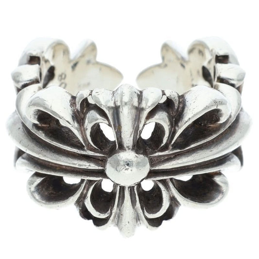 Chrome Hearts Dbl Flrl Crs Double Floral Cross Silver Ring