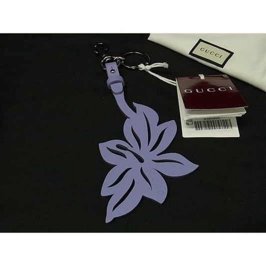 Gucci Leather Flower Key Holder Key Ring Key Charm Bag Purple