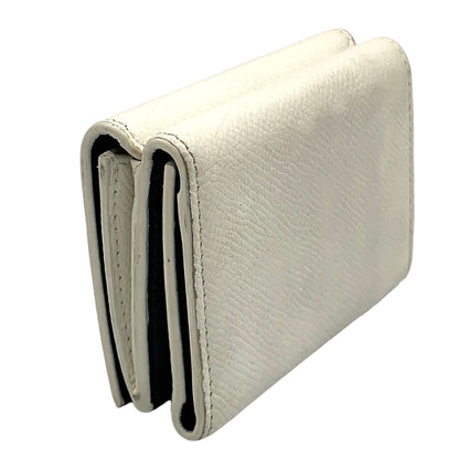 Balenciaga Ville Leather White Mini Wallet Silver — view 2