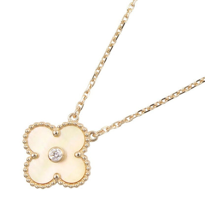 Van Cleef & Arpels Necklace Vintage Alhambra 37 41.5 cm 18k Diamond Gold Mother