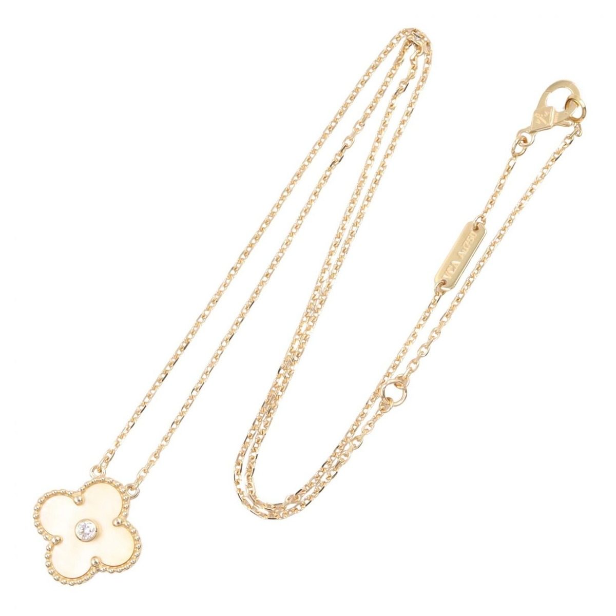 Van Cleef & Arpels Necklace Vintage Alhambra 37 41.5 cm 18k Diamond Gold Mother — view 2