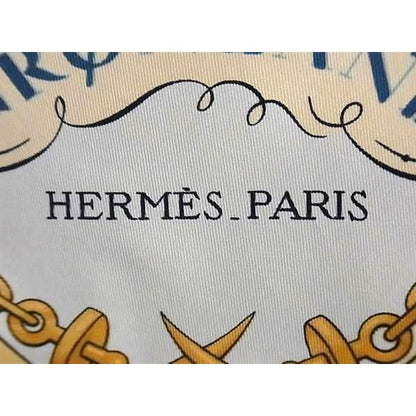 Hermes Scarf Carre 90 Gronland Greenland Eskimo Dog Sled Beige Multicolor — view 6