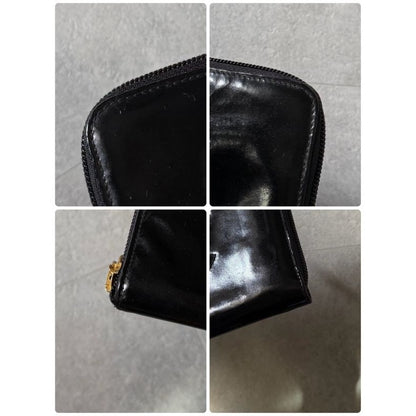 Chanel Round Zipper Long Wallet Coco Patent Leather Decacoco Black — view 9