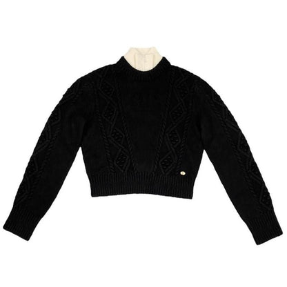Chanel Knitwear Coconage Collection Knit Top High Neck Black White 34