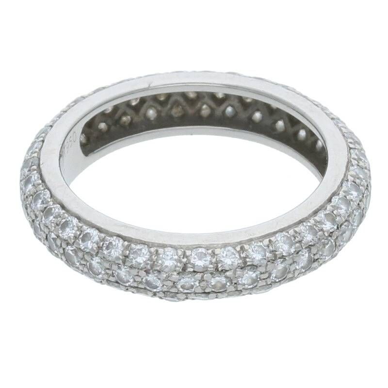 Cartier Pt950 PAVE Diamond Ring Men's Size 6