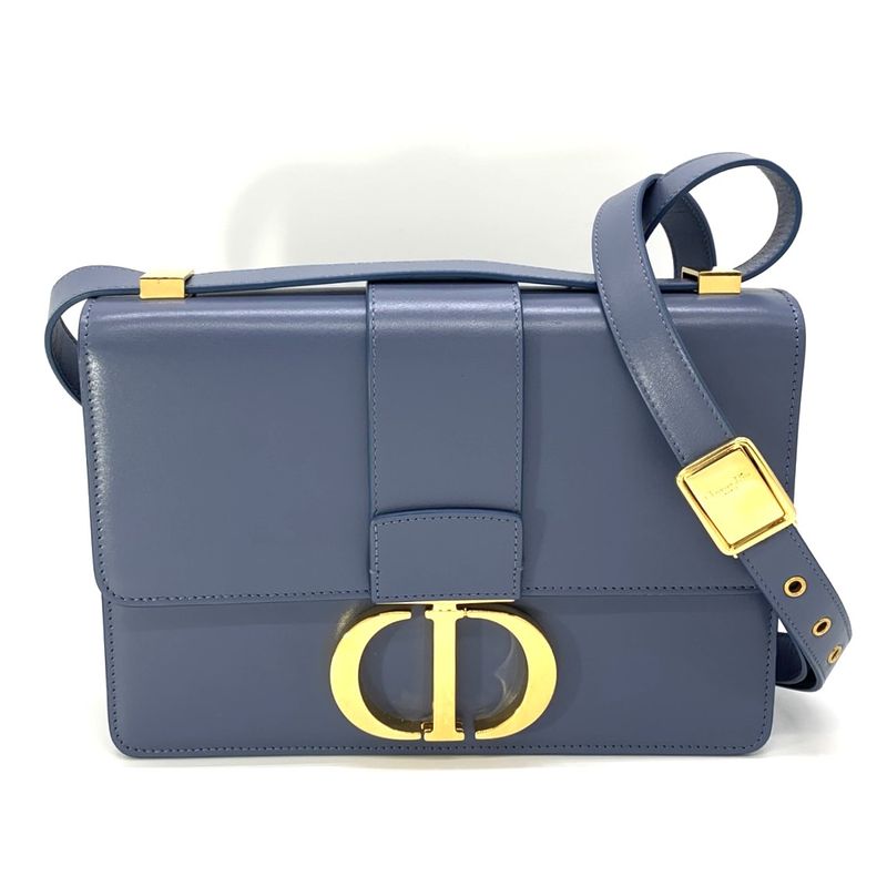 Dior Christian Dior 30 Montaigne Crossbody Shoulder Bag Blue Leather Women