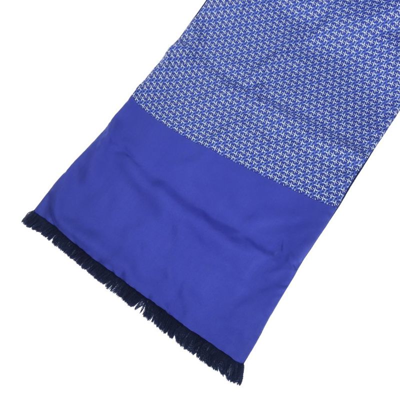 Hermes Scarf Silk Angora Blue Navy Apparel Shawl Fashionable Women Ladies Women