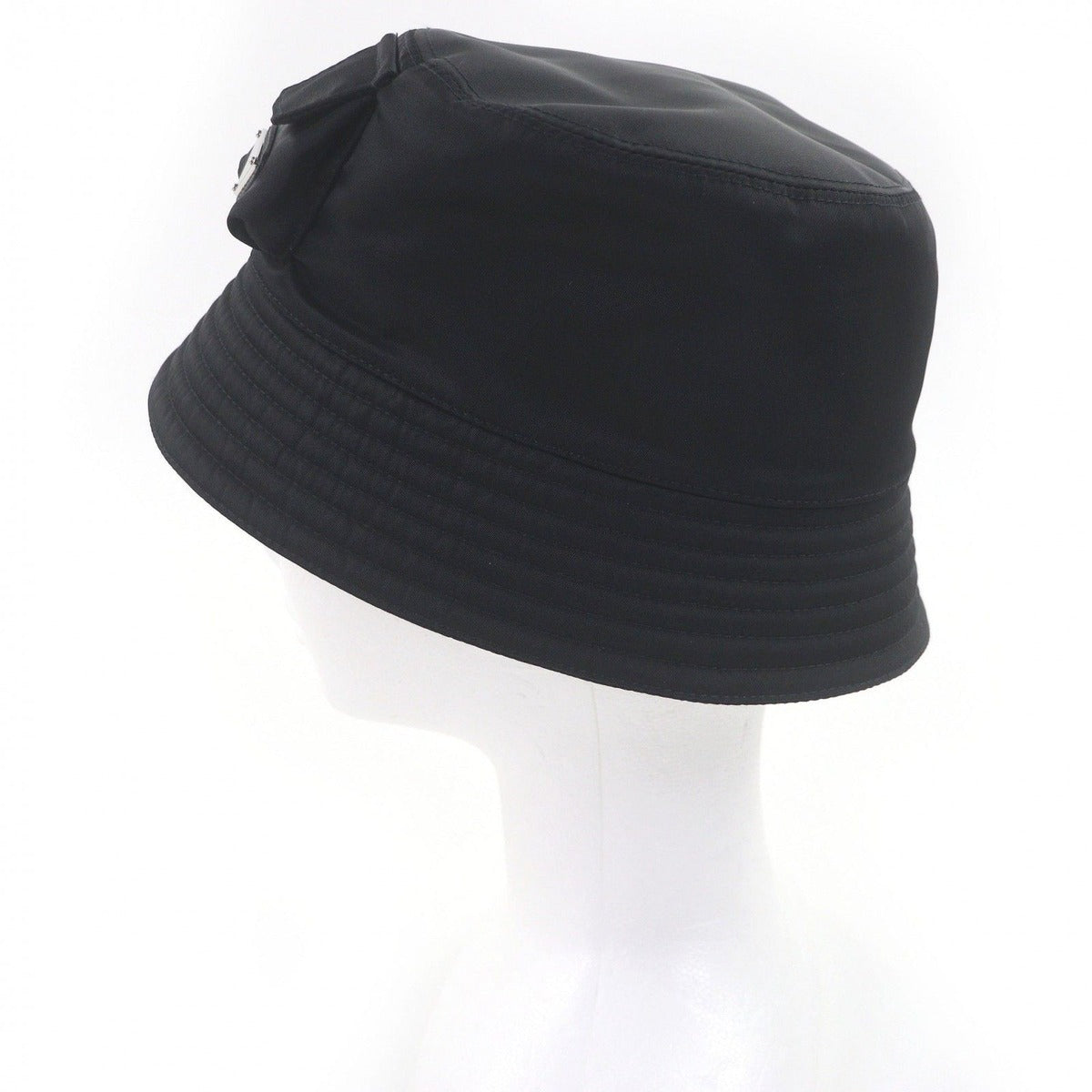 Prada 2 Hc350 re-nylon Triangle Logo Plate Bucket Hat Black — view 2