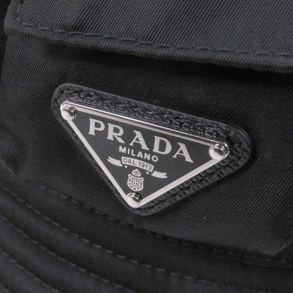 Prada 2 Hc350 re-nylon Triangle Logo Plate Bucket Hat Black — view 5