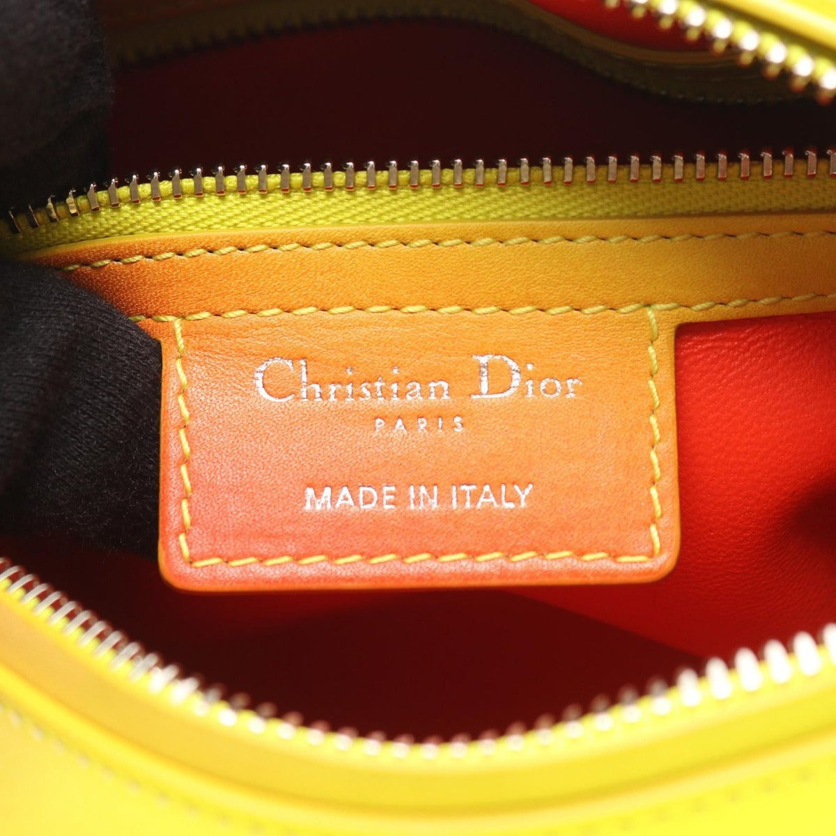 Dior Handbag Lady Yellow Orange Gradient Leather 2-Way Tote — view 4