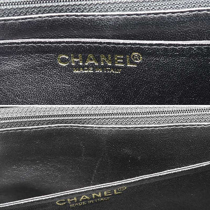 Chanel Matelasse Handbag Black And Gold Hardware Coco Mark Caviar Skin