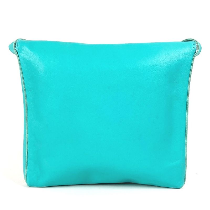Hermes Shoulder Bag Sac Pompon Leather Turquoise Blue