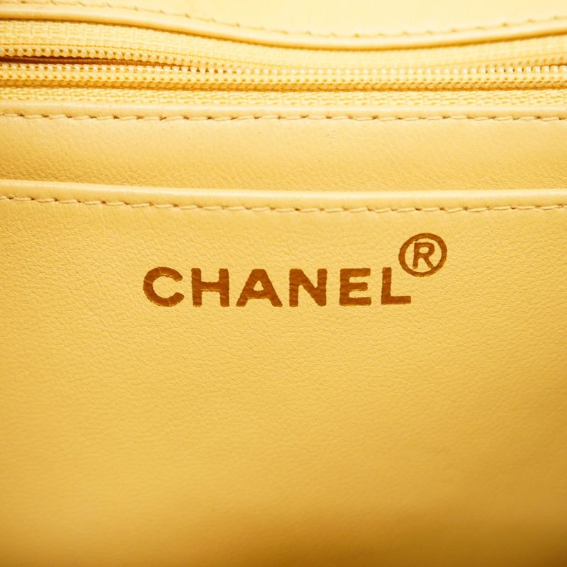 Chanel Shoulder Bag Matelasse Lambskin Beige Gold Hardware Women