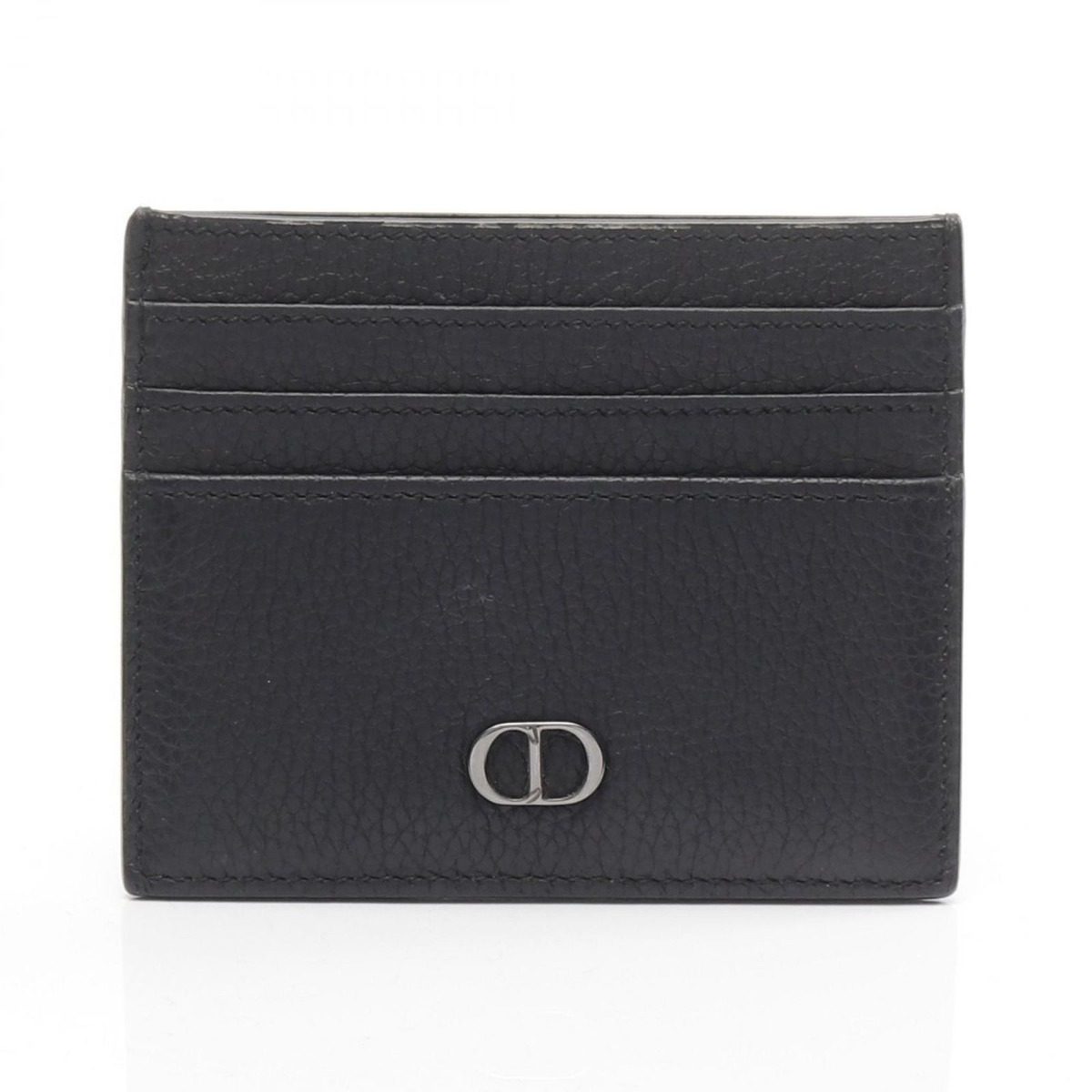 Dior Card Case CD Icon Holder Black Leather CD Lcon