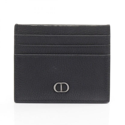 Dior Card Case CD Icon Holder Black Leather CD Lcon