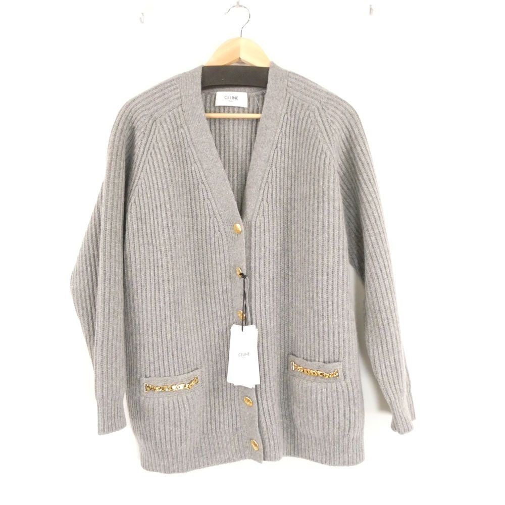 Celine Cardigan M Cashmere Long Sleeve Knit Triomphe