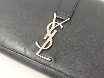 Yves Saint Laurent Bifold Long Wallet Leather Black 414567