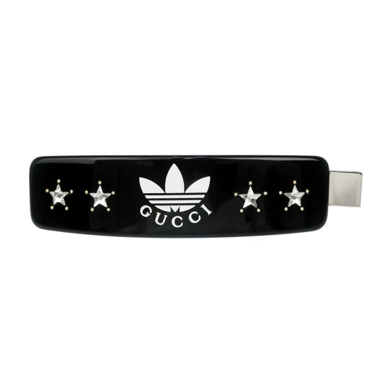 Gucci Adidas Collaboration Hair Clip Black Silver Color With Star