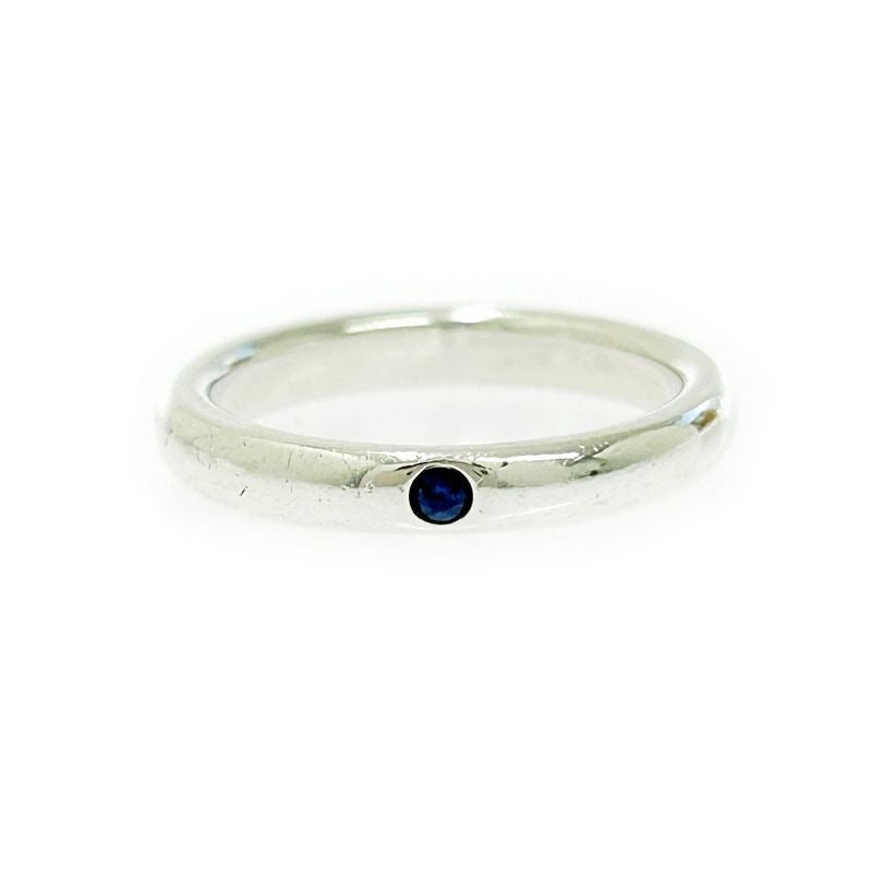 Tiffany & Co Silver Stacking Band 1 P Ring 2.3 g Blue 925 Engraved