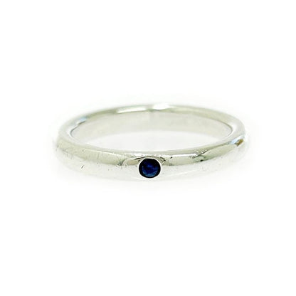 Tiffany & Co Silver Stacking Band 1 P Ring 2.3 g Blue 925 Engraved