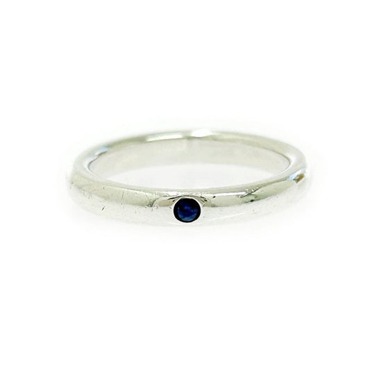 Tiffany & Co Silver Stacking Band 1 P Ring 2.3 g Blue 925 Engraved