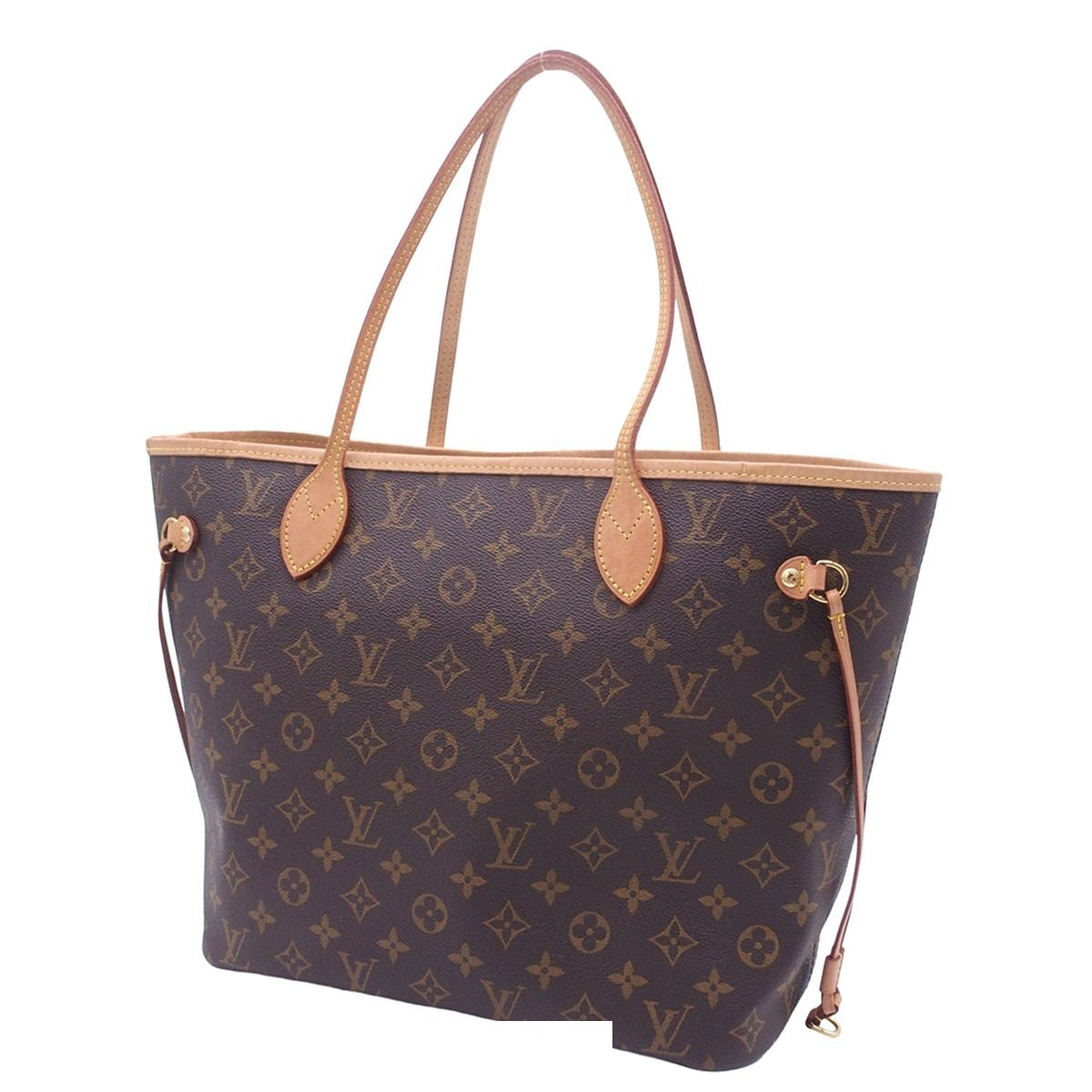 Louis Vuitton Neverfull MM Brown Rose Beige Monogram Canvas Tote Bag — view 2