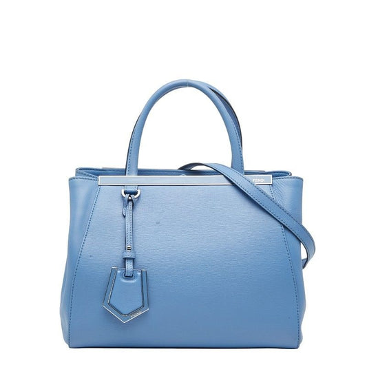 Fendi Petit Toujours Shoulder Bag 2-Way 8 Bh253 Light Blue Leather