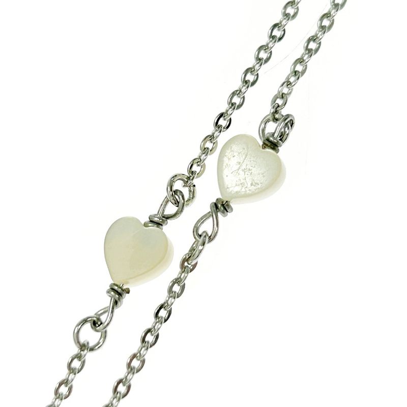 Christian Dior Metal Dior Logo Shell Heart Necklace Women Silver 343594 Necklace