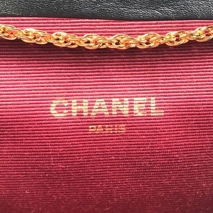 Chanel CC Logo Quilted Cotton Jersey Mini Chain Shoulder Bag Black