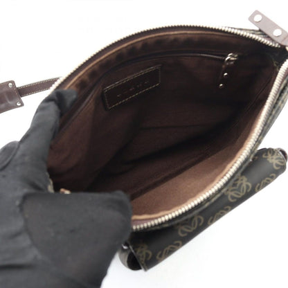 Loewe Shoulder Bag Anagram Dark Brown Canvas Leather — view 3